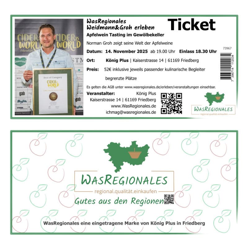 Apfelwein-Tasting 14. November 2025 mit Weidmann&Groh