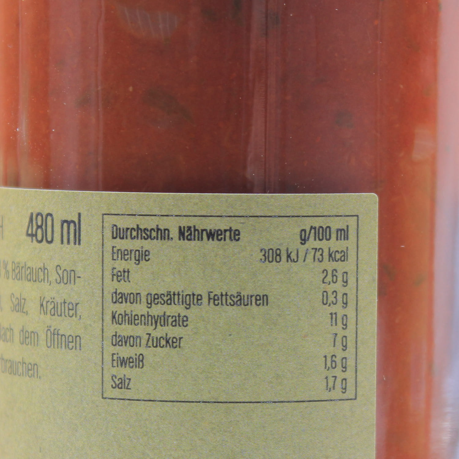 Tomatensauce mit Bärlauch 0,480 L