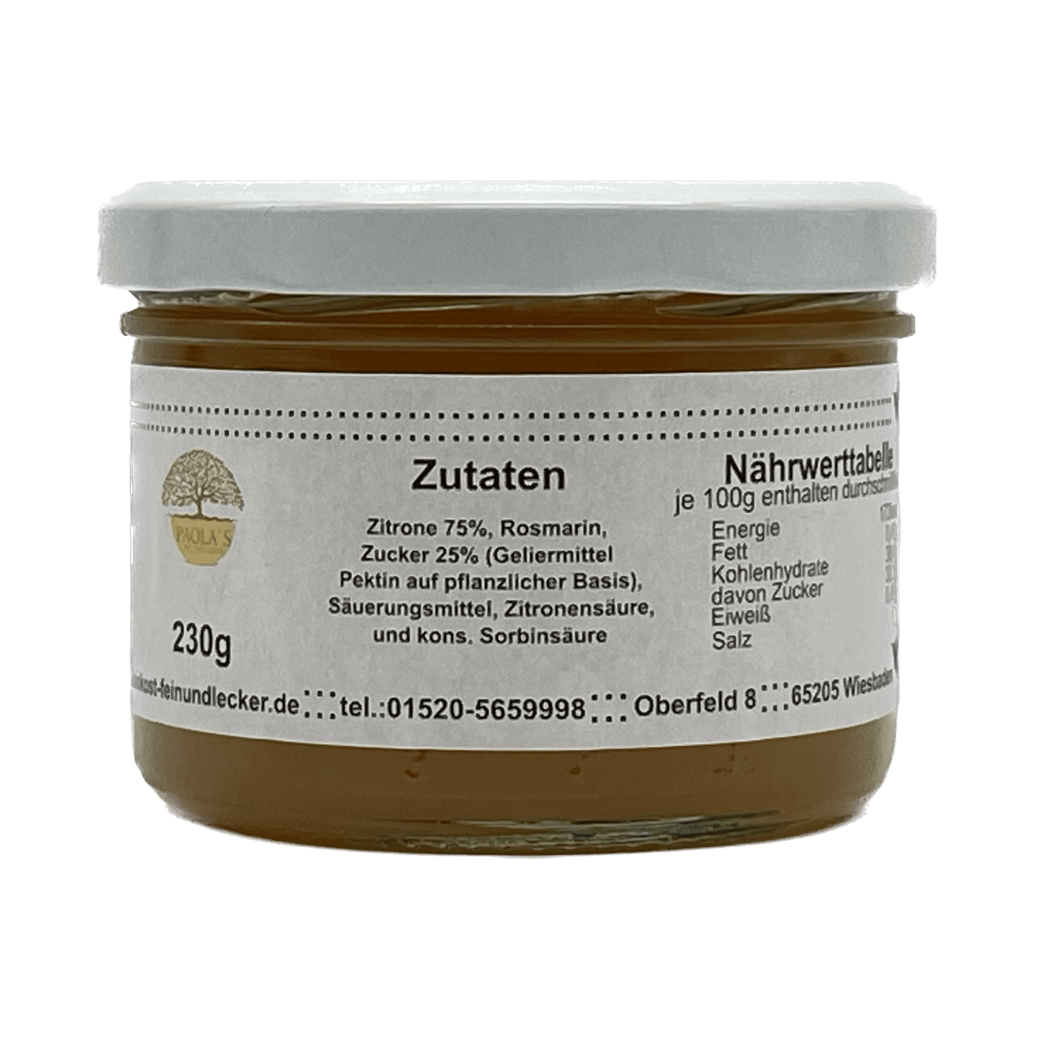 Zitrone-Rosmarin Gelee 230g