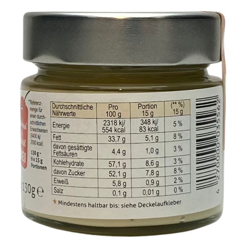 LoeffelNUSS Weiße Haselnuss Nuss-Nougat-Creme im Glas