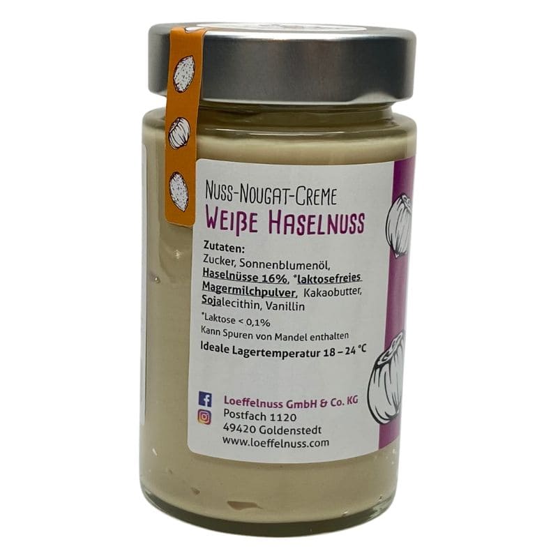 LoeffelNUSS Weiße Haselnuss Nuss-Nougat-Creme im Glas