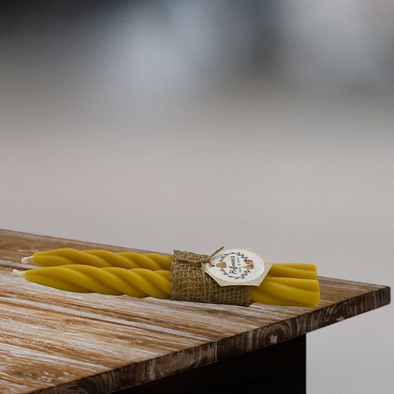 "gedrehte Stabkerzen" Paar Bienenwachskerzen Hoffmann´s Imkerei