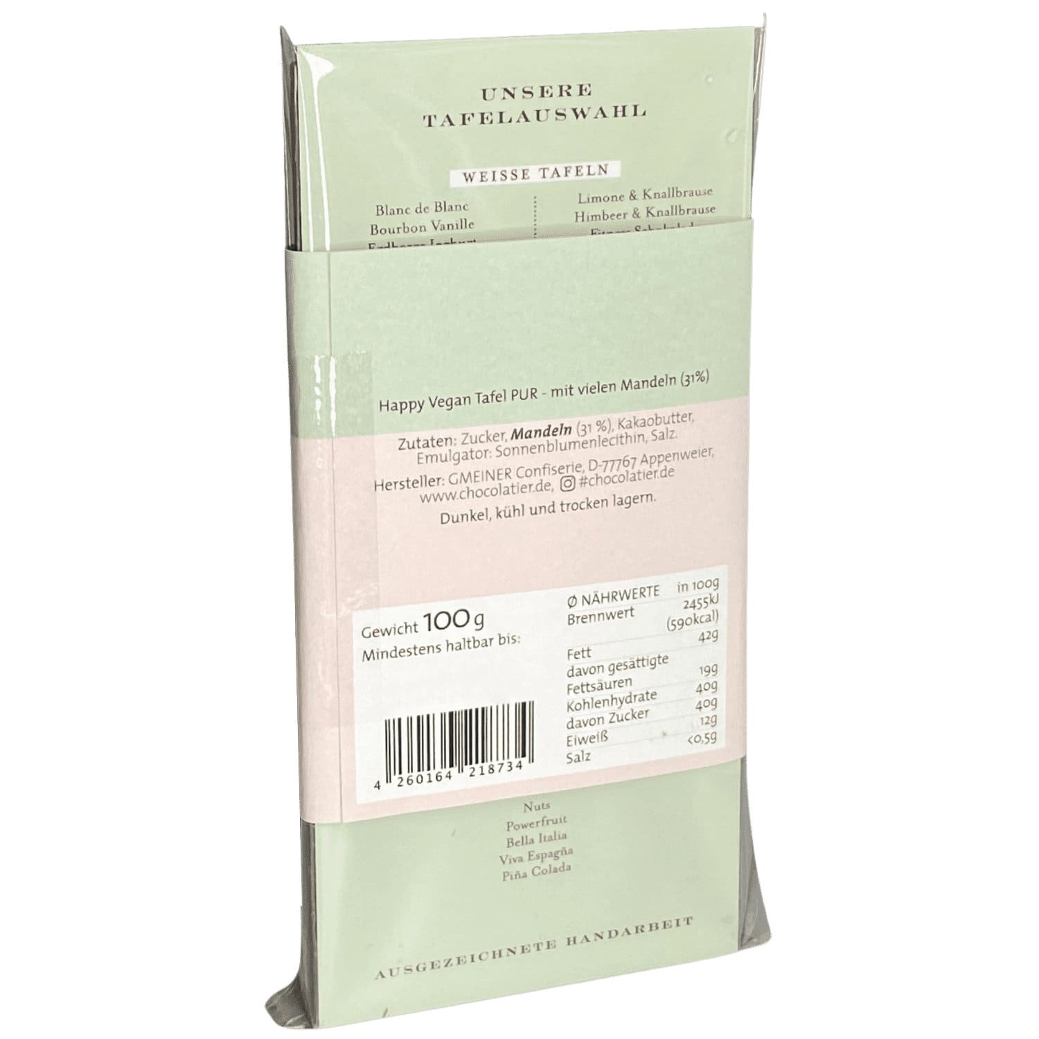 Tafel Happy Vegan pur  0,1kg