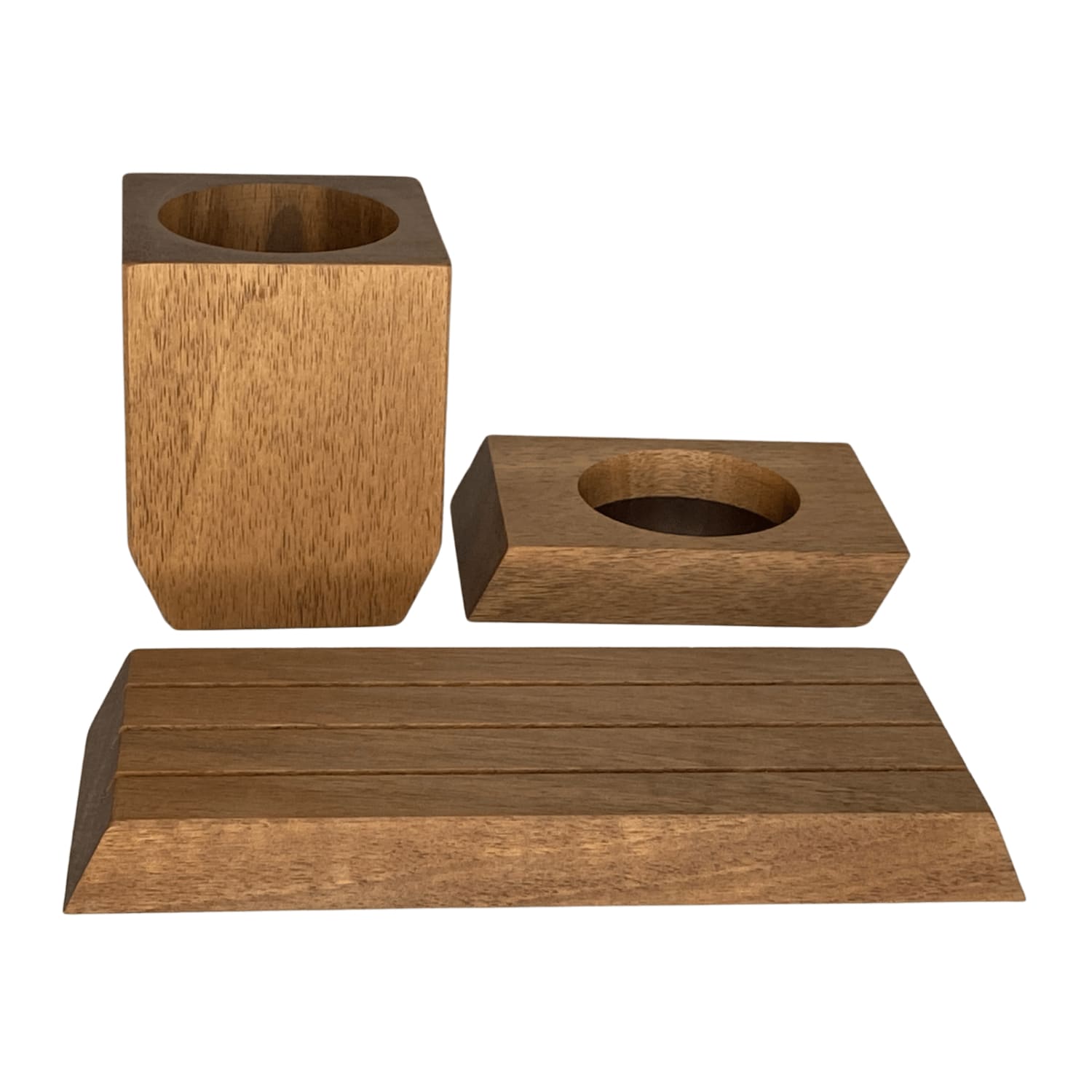 TRiO Schreibtisch-Set Walnuss Organizer | e+m Holzprodukte