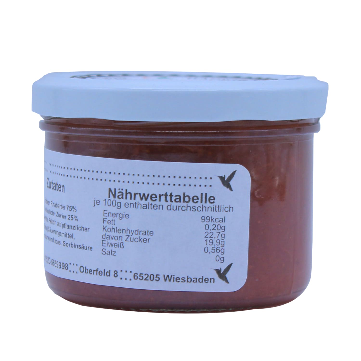 Erdbeer-Rhabarber Fruchtaufstrich Paola´s Fein & Lecker 230g. AUGEGESSEN