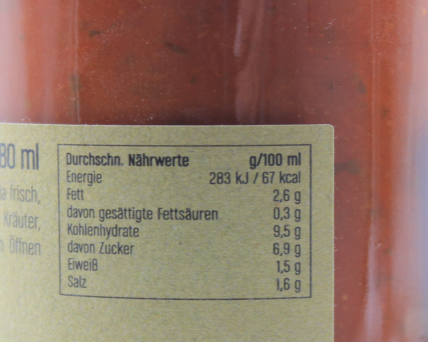 Tomatensauce mit Rucola 0,480 L