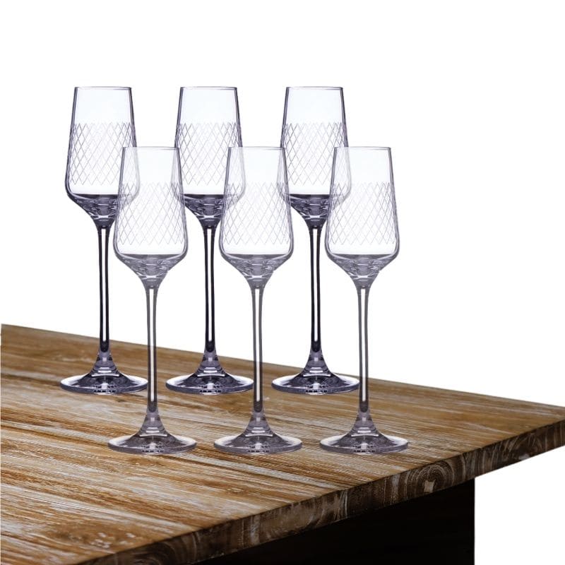 Rippstiel 6er Karton geripptes Cordialglas für Spirituosen