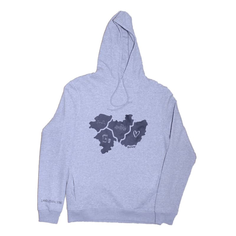 Hoodie Wetterau Karte  -grau-