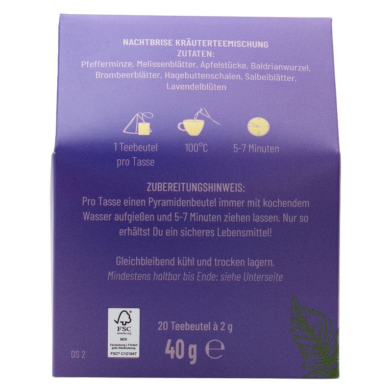 "Nachtbrise" Kräutertee in Pyramidenbeuteln 40g Acht Botaniker
