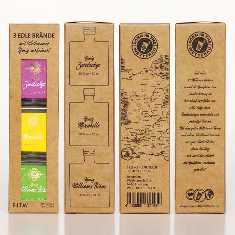Honigbrände "Geschenkset"  30% Vol Alk 3x50 ml