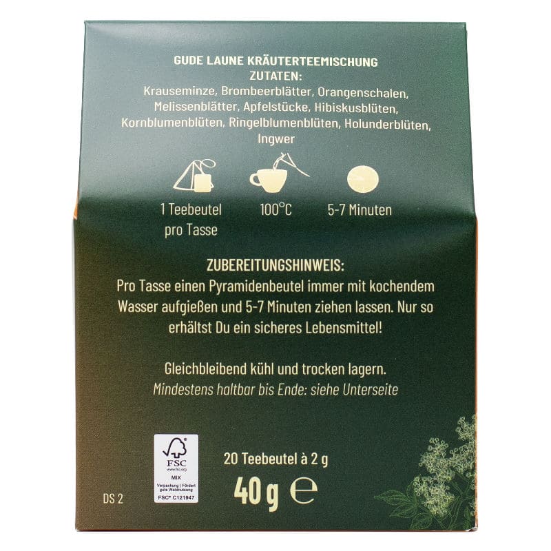 "Gute Laune" Kräutertee in Pyramidenbeuteln  40g Acht Botaniker