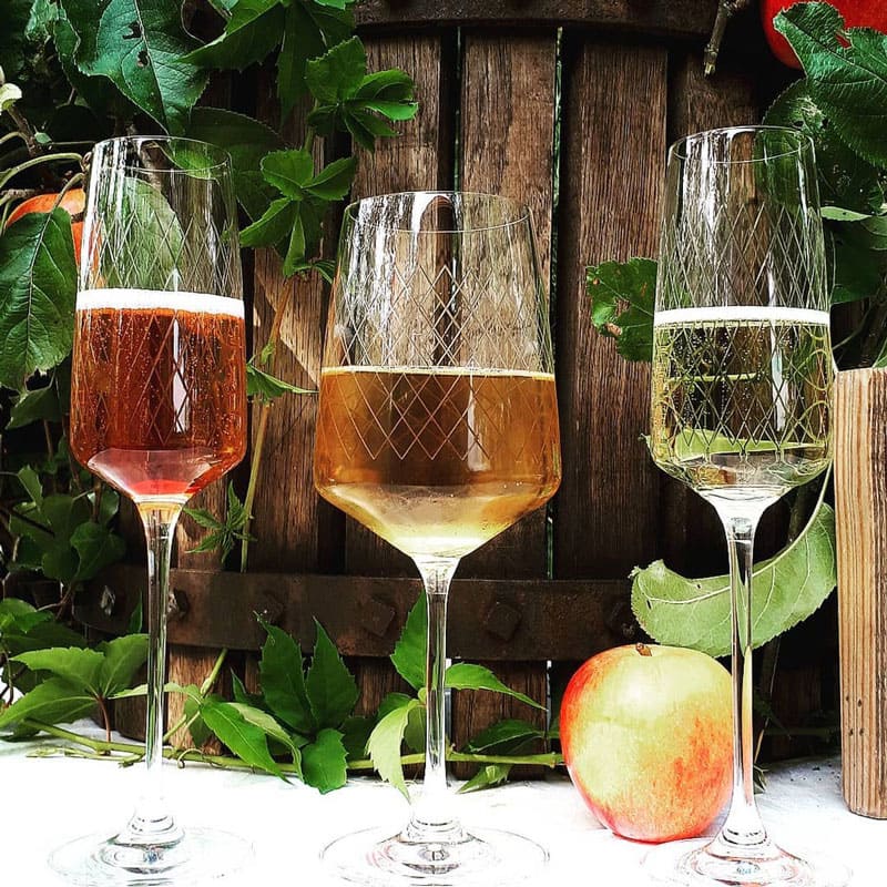 geripptes Rippstiel Weinglas für Apfelwein