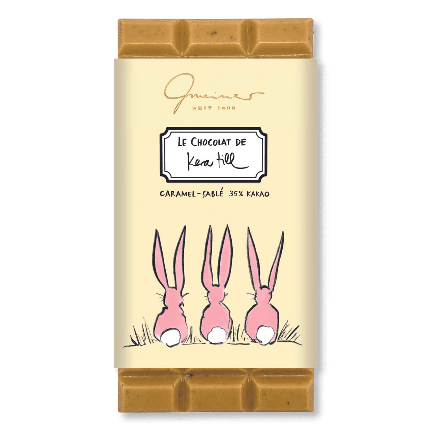 Tafelschokolade Kera Till - Hasentrio: Caramel Sablé, 100g