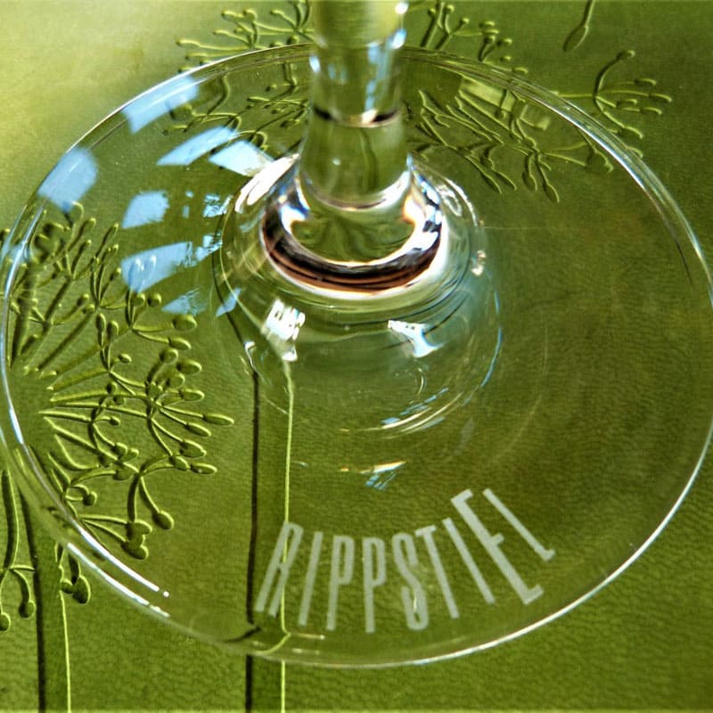 geripptes Rippstiel Weinglas für Apfelwein