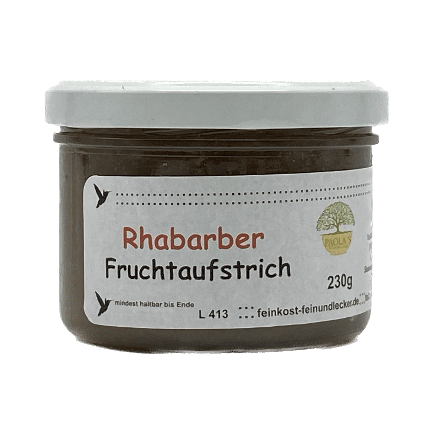 Rhabarber Fruchtaufstrich Paola´s Fein & Lecker 230g AUGEGESSEN