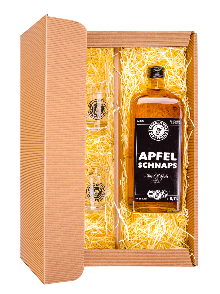 Apfelschnaps Geschenkbox