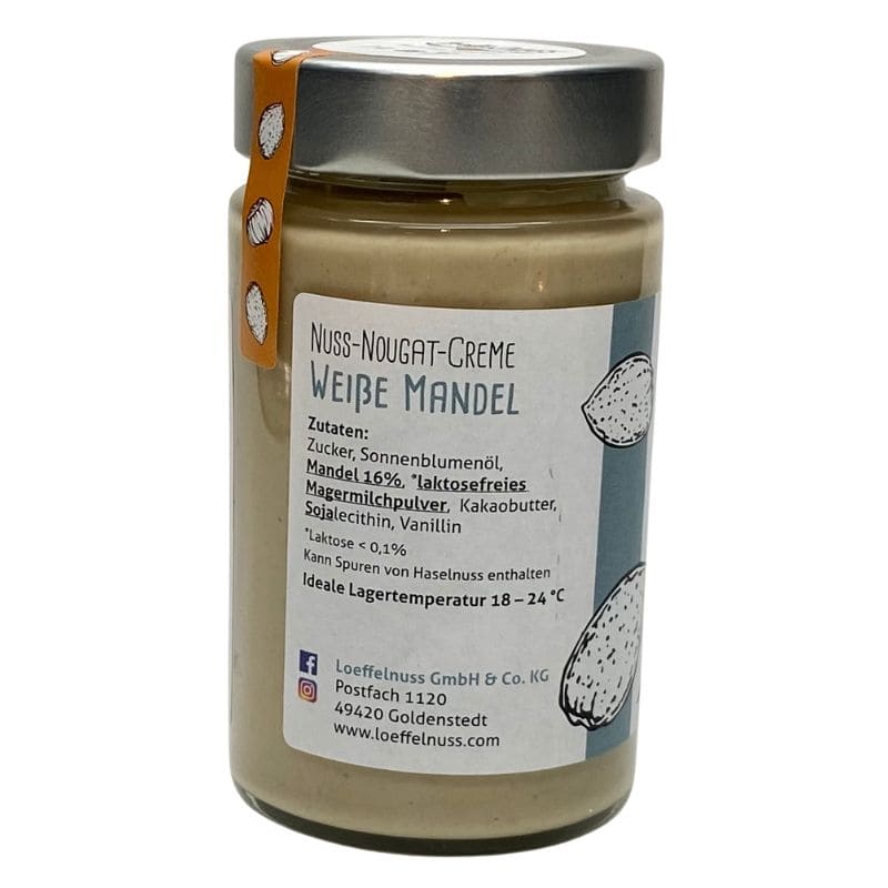 LoeffelNUSS Weiße Mandel Nuss-Nougat-Creme im Glas
