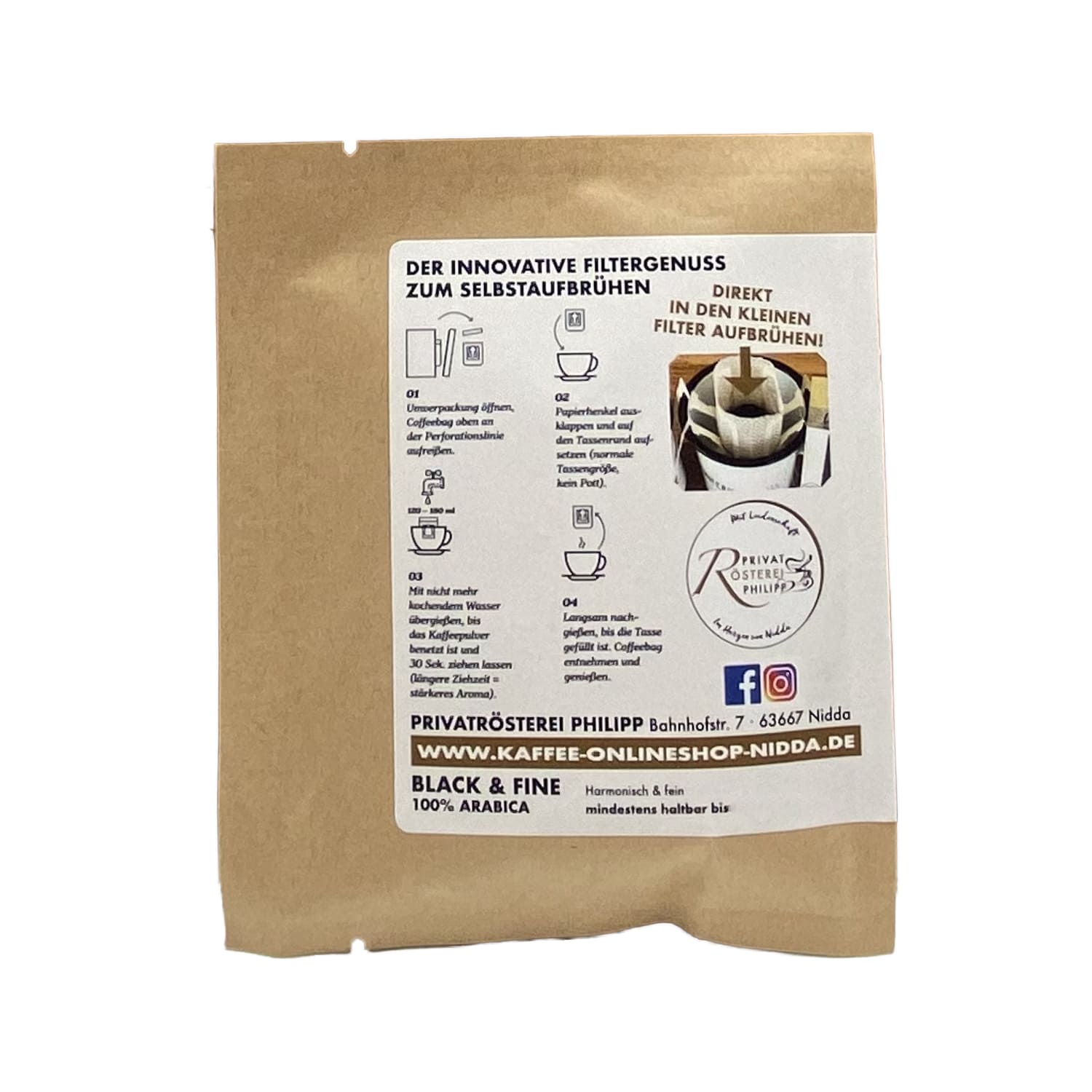 Unser Caffee Coffeebag Hauskaffee Black & Fine