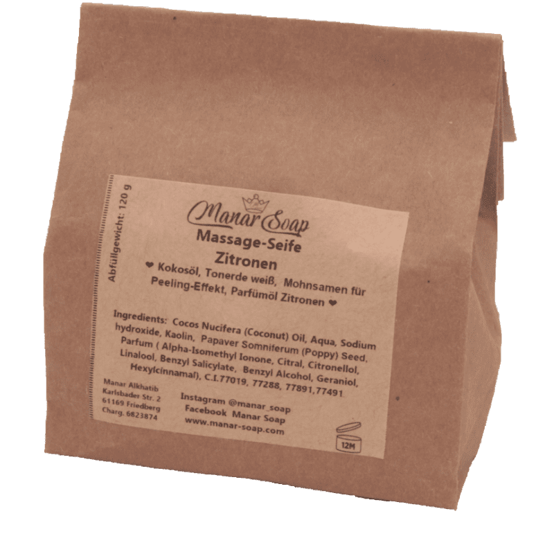 Massage-Seife Zitrone  Naturseife 120g