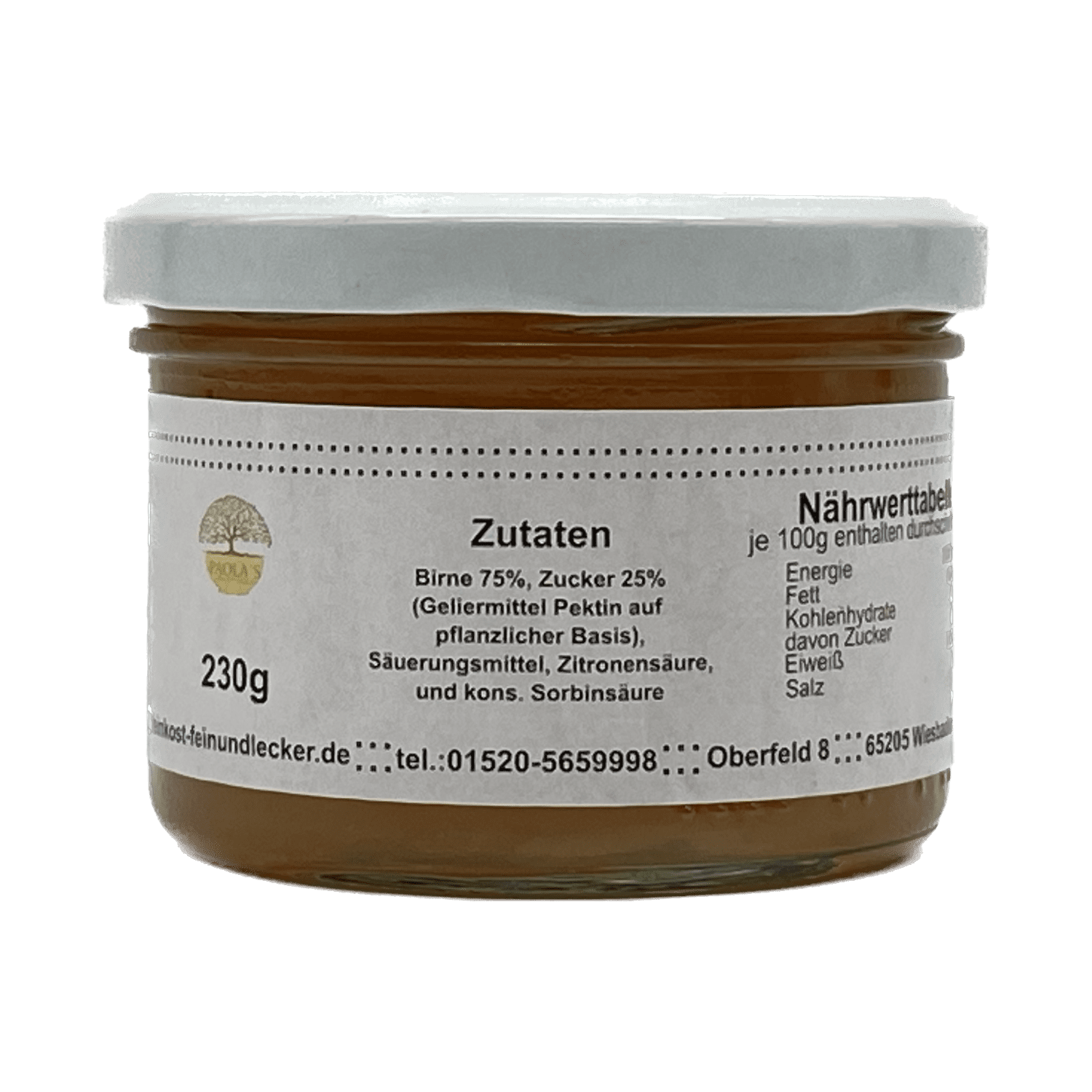 Birnen Gelee  Paola´s Fein & Lecker 230g