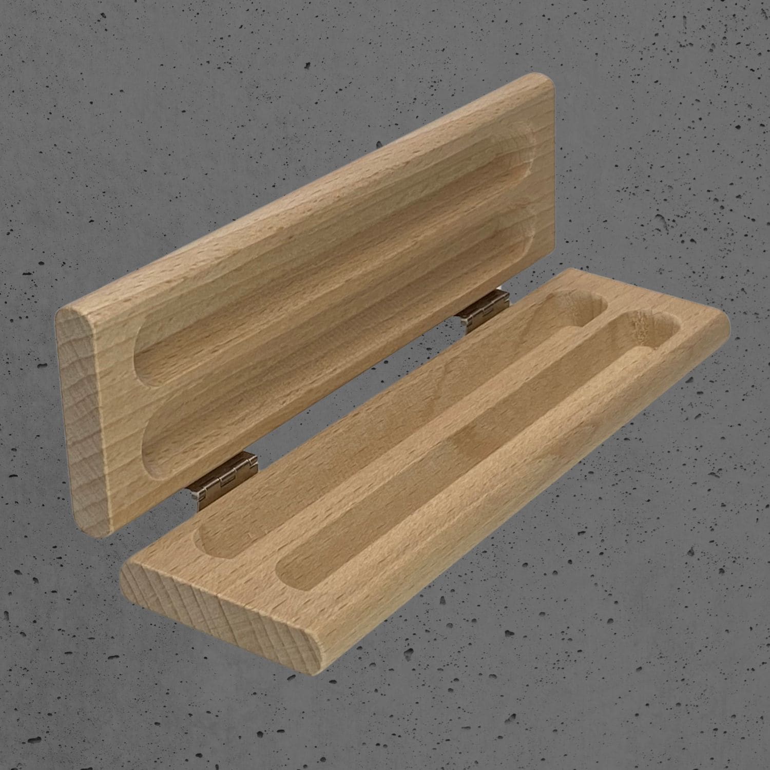 Double Buche natur Holzetui | e+m Holzprodukte