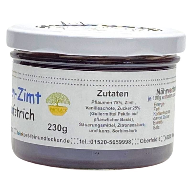 Pflaume-Zimt Fruchtaufstrich Paola´s Fein & Lecker 230gr.