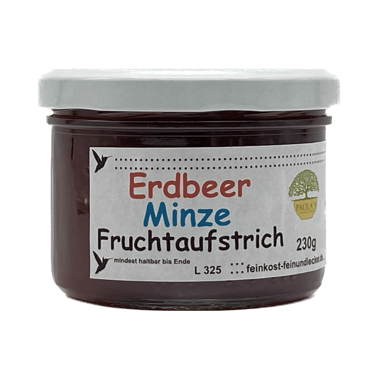 Erdbeer-Minze Fruchtaufstrich Paola´s Fein & Lecker 230g