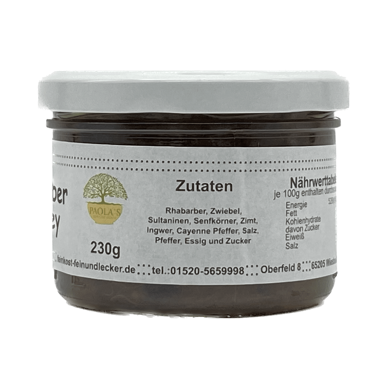 Rhabarber Chutney Paola´s Fein & Lecker 230g