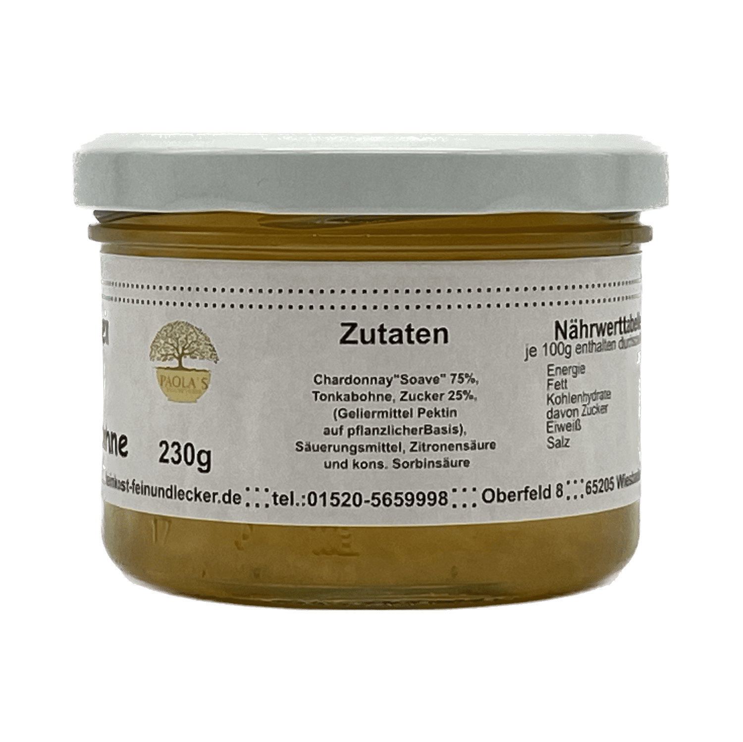 Weißwein Gelee mit Tonkabohne Paola´s Fein & Lecker 230g