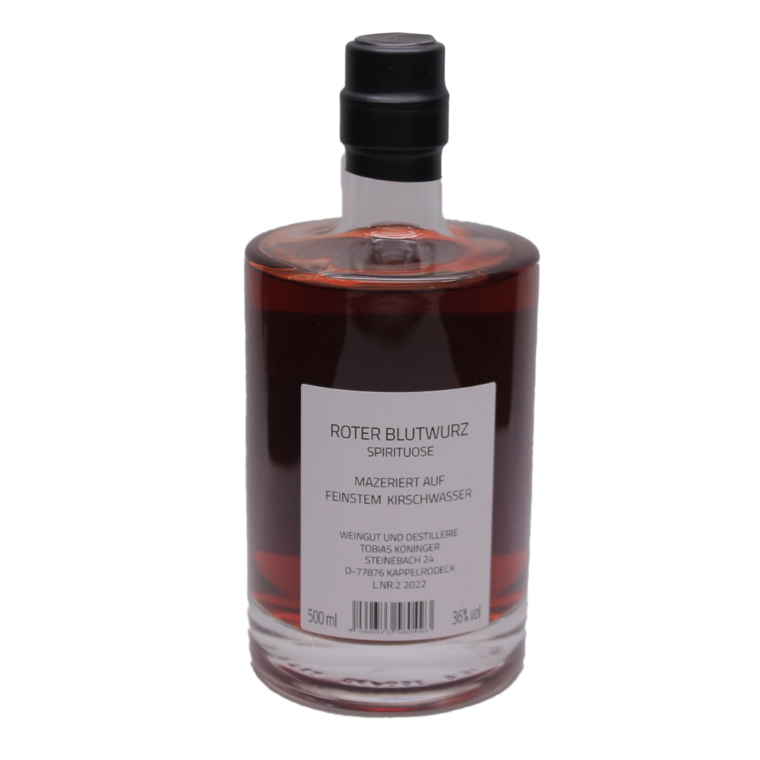 Roter Blutwurz auf Kirschwasser 36% Vol Alk  0,5L