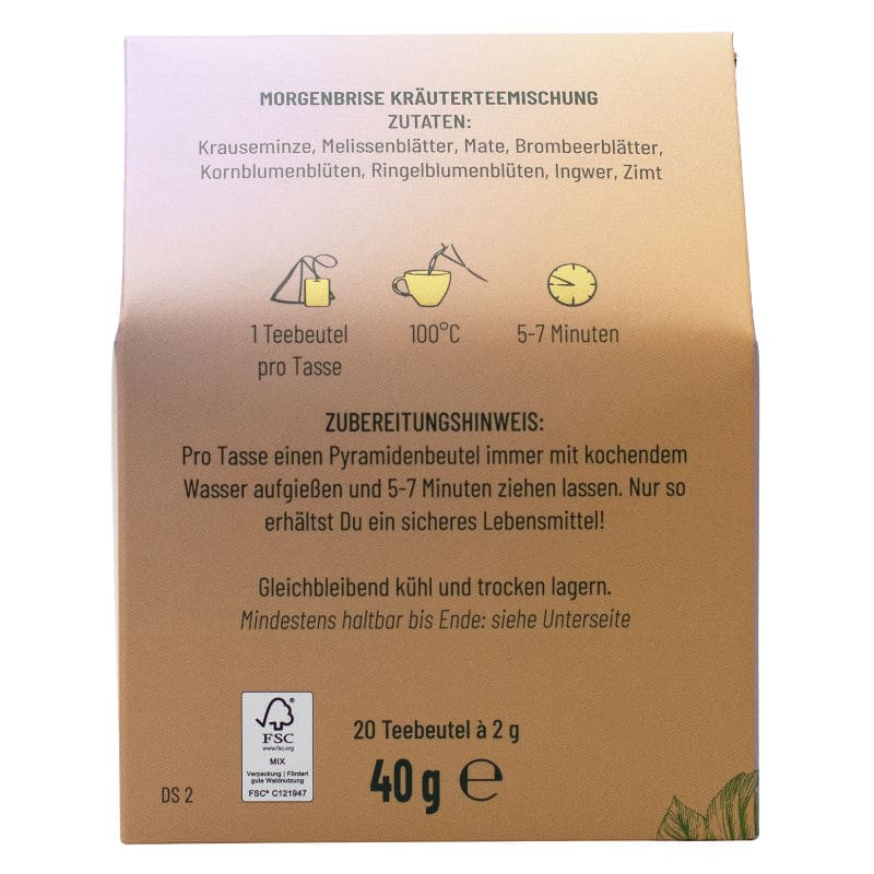 "Morgenbrise" Kräutertee in Pyramidenbeutel 40g Acht Botaniker
