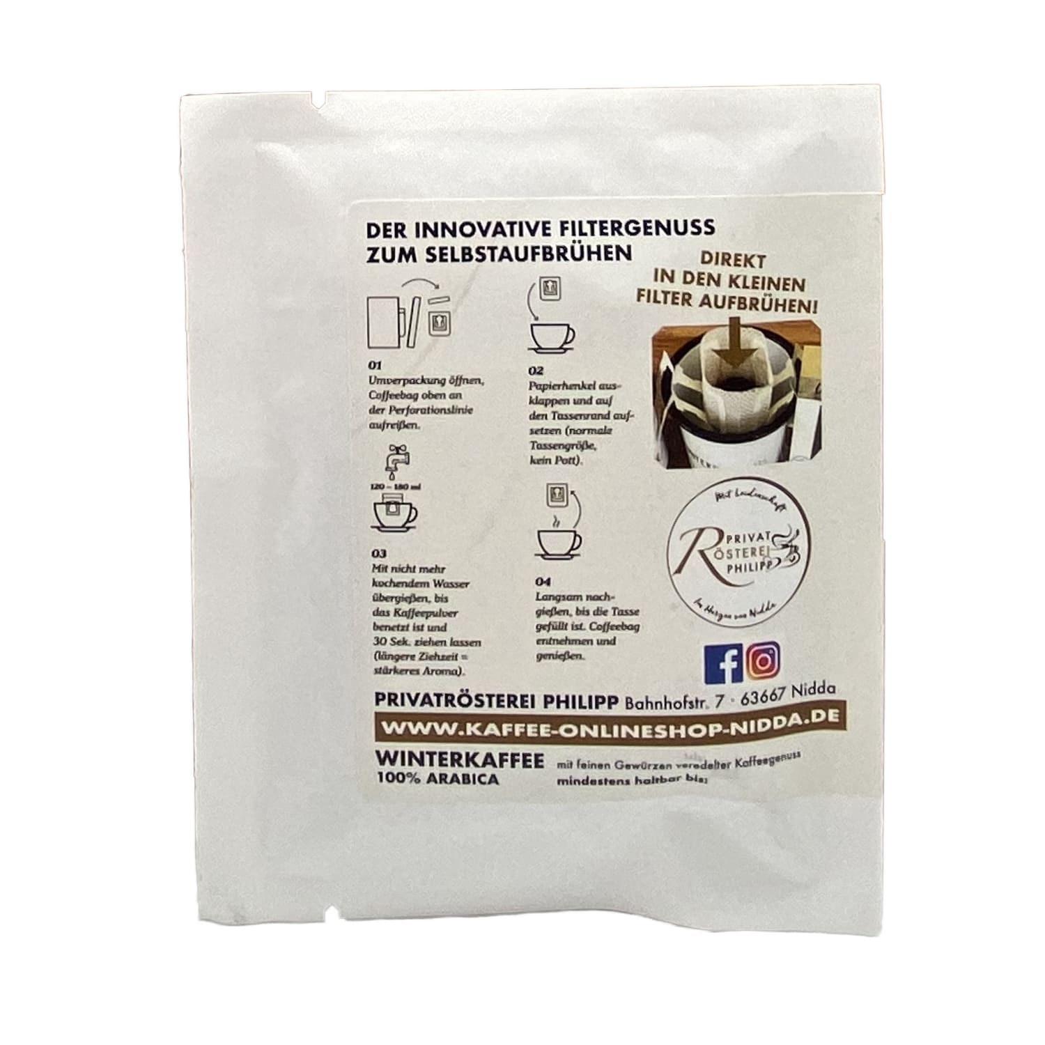 Unser Caffee Coffeebag Hauskaffee Winterkaffee