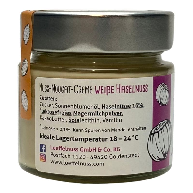 LoeffelNUSS Weiße Haselnuss Nuss-Nougat-Creme im Glas