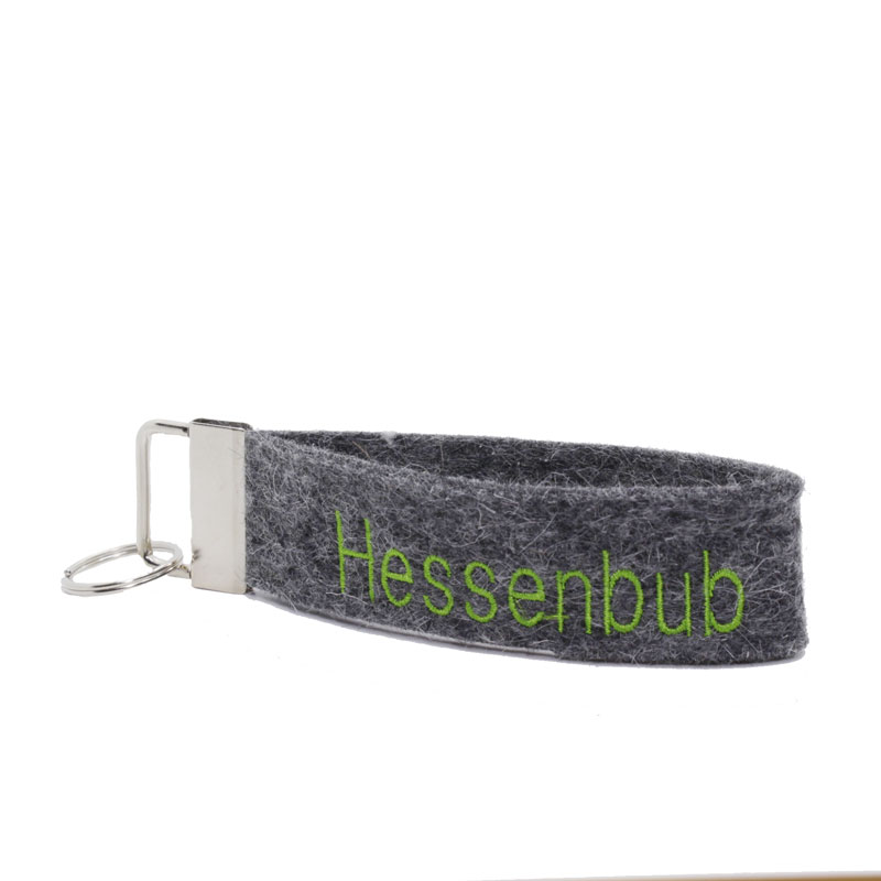 Schlüsselanhänger "Hessenbub", grau / kiwi
