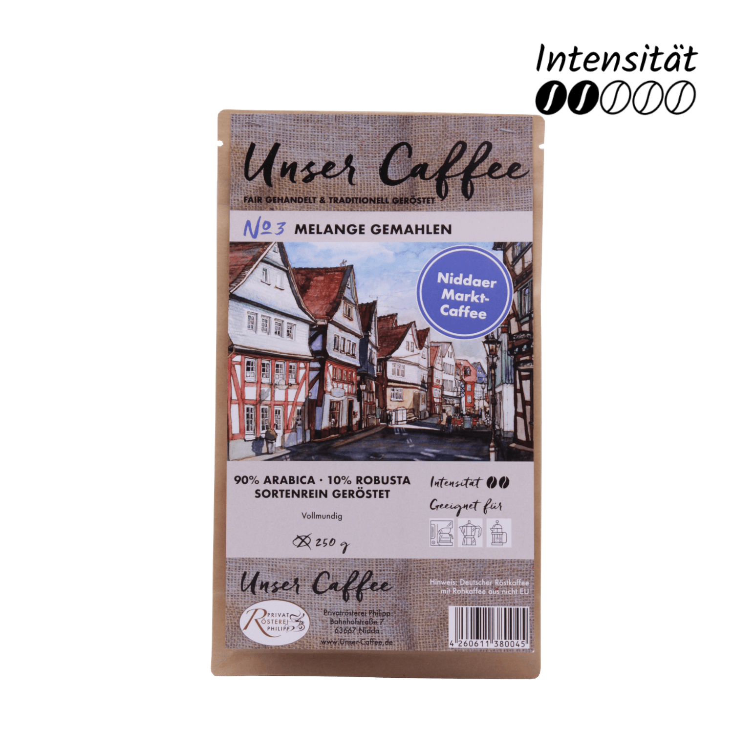 Unser Caffee Melange No.3 gemahlen, 250g
