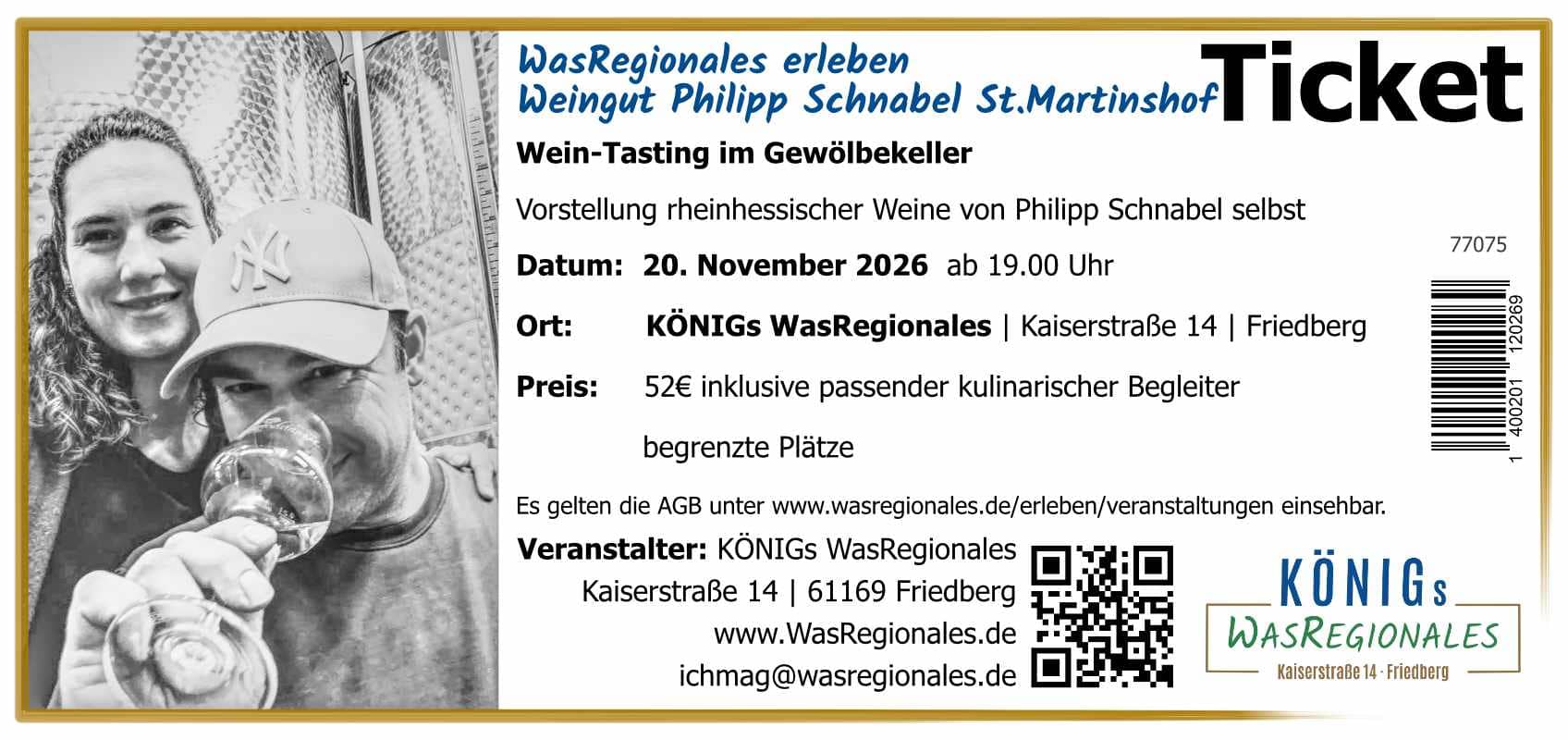 Wein Tasting Weingut Philipp Schnabel St.Martinshof 20.11.2026 | WasRegionales erleben pro Person