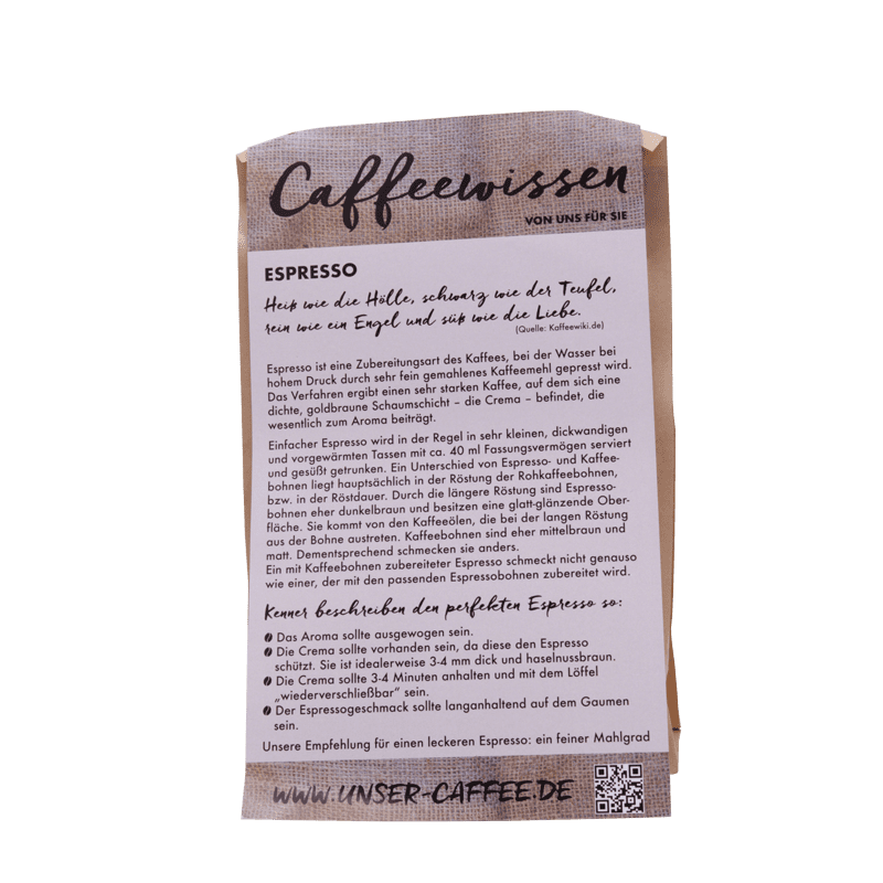 Unser Caffee Espresso No.1 ganze Bohne, 250g