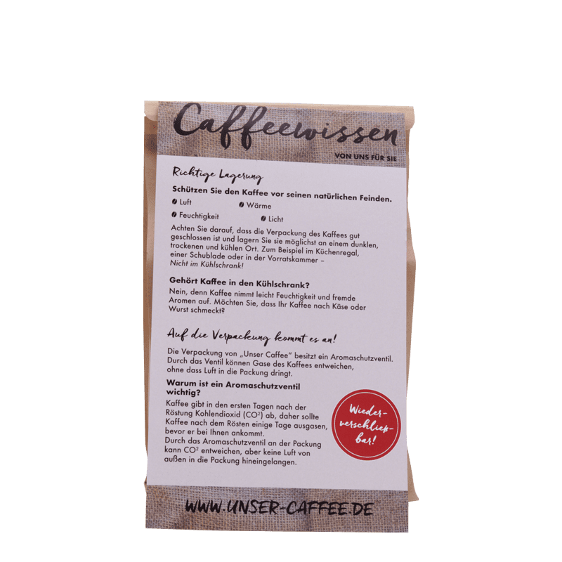 Unser CaffeeMelange No.3 ganze Bohne, 500g