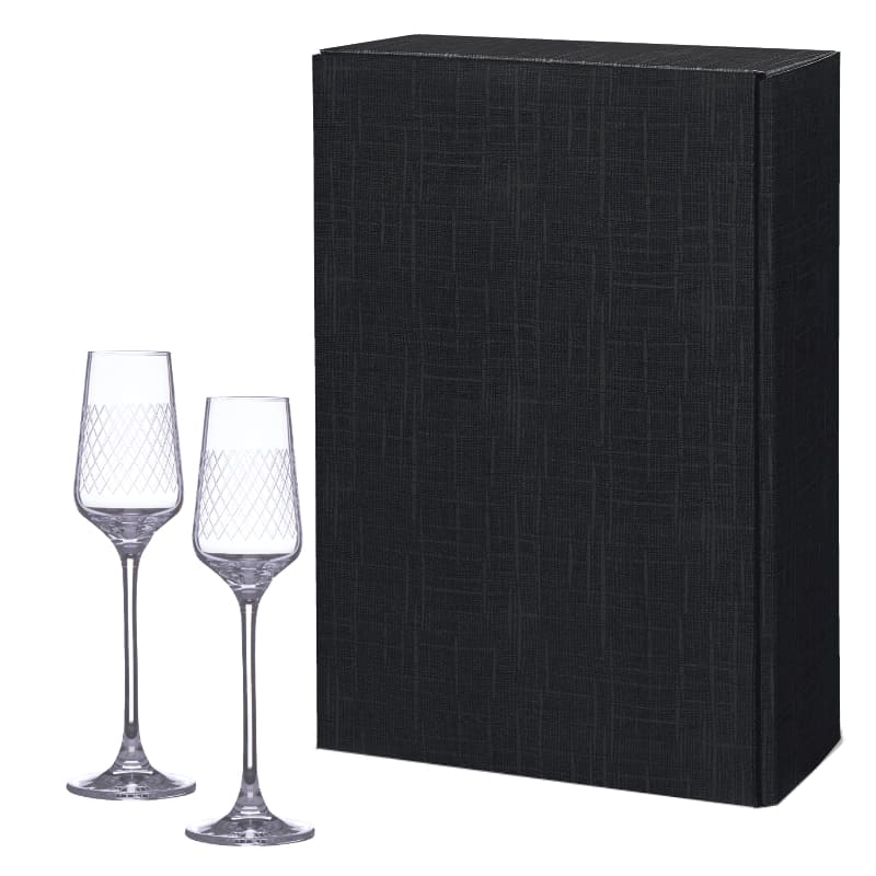 Rippstiel GeschenkSet geripptes Cordialglas für Spirituosen