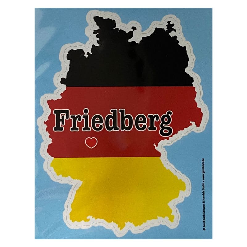 Friedberg Aufkleber Deutschlandkarte mit Standort von Friedberg