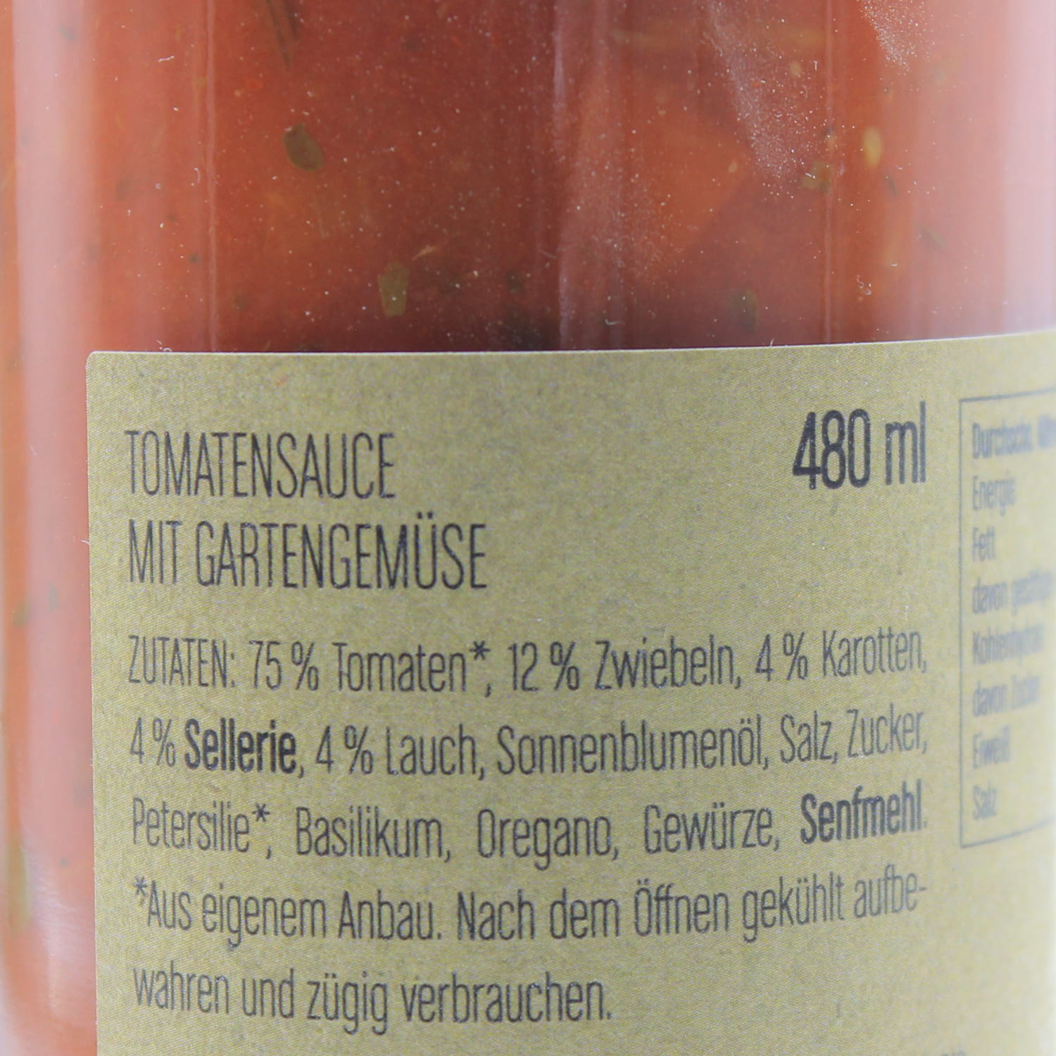 Tomatensauce mit Gartengemüse 0,480 L