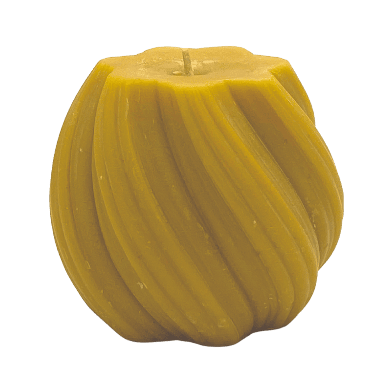 "gedrehte Kugel" Bienenwachskerze