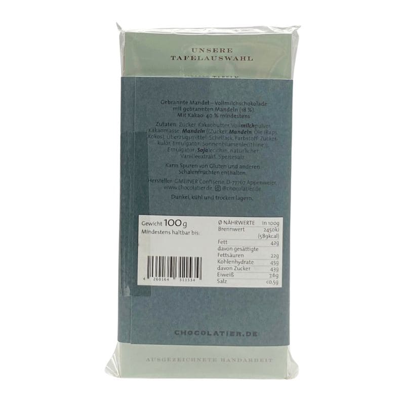 Tafelschokolade Kerra Till, Christmas Dog, gebr. Mandeln | Gmeiner Chocolatier 100gr.