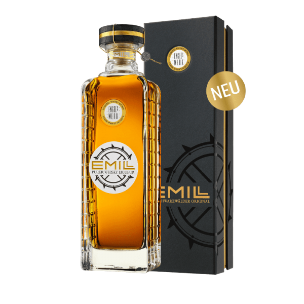 Whisky Likör EMILL Engelswerk von der Brennerei Scheibel mit Geschenkverpackung
