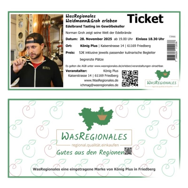 WasRegionales erleben Edelbrand Tasting Ticket November 2025