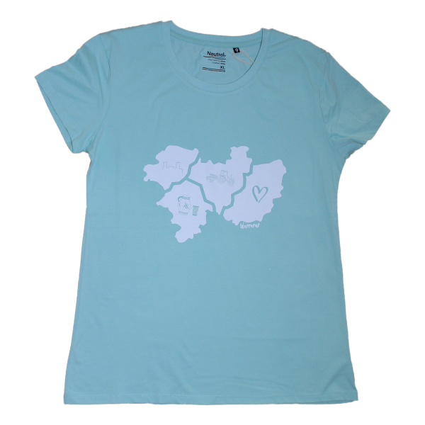 mintfarbenes Tshirt mit Wetterau Karte von Afterhour Eierbagge