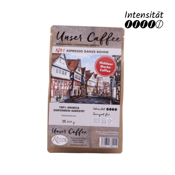 Unser Caffee No 1 Espresso ganze Bohne