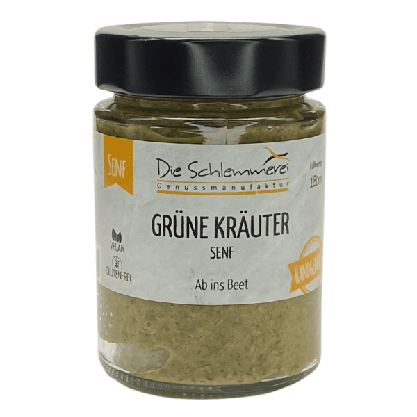 Die Schlemmerei grobkoerniger Gruene Kraeuter Senf bei WasRegionales