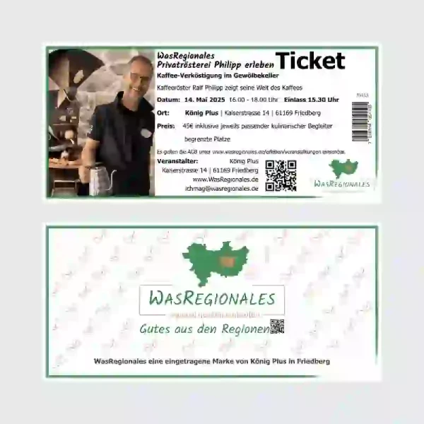 WasRegionales erleben Eventticket Kaffeeverkoestigung Mai 2025 Privatroesterei Philipp bei WasRegionales