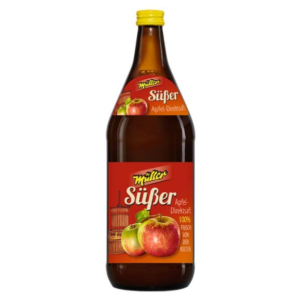Süßer in der Glasflasche der Kelterei Müller